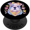 Kawaii Whimsical Pastel Bear Face Graphi Simpatico panda floreale ritratto animale grafico rosa occhiali fiocco PopSockets PopGrip Adesivo