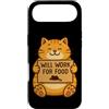 Sarcastic Cat Mom Dad Pet Owner Graphic Custodia per iPhone Air Funny Cat Kitten Will Work for Food Citazione Regalo Uomini Donne Ki