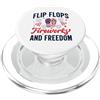 Flip Flops Fireworks And Freedom 4th Of Infradito Fuochi D'artificio E Libertà 4 Luglio PopSockets PopGrip per MagSafe