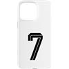 Retro Sports Team Football Group Costume Custodia per iPhone 15 Pro Max # 7 Bianco Vintage Numero 7 Sport Fan Soccer Style