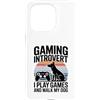 Dog Lover Gamer Introvert Retro Sunset Custodia per iPhone 15 Pro Gioco introverso Gioco E Cammino Il Mio Cane