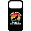 I Like Wolves And Maybe Like 3 People. Custodia per iPhone 17 Pro Max Mi piacciono i lupi e forse piace 3 Persone Retro Vintage