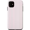 Pastel Classic Trends Vertical Stripes Custodia per iPhone 11 Motivo geometrico a righe rosa chiaro e bianco