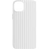 Classic Trends Pastel Cute Colors Custodia per iPhone 14 Plus Righe Bianco e Grigio chiaro Linee Verticali