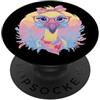 Kawaii Whimsical Pastel Feathered Friend Carino struzzo ritratto amante degli uccelli grafica rosa occhiali floreale PopSockets PopGrip Adesivo