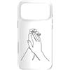 one line art one line drawing line penci Custodia per iPhone 17 Pro Max Mani di disegno a una linea: tocco nel contorno