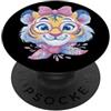 Kawaii Whimsical Pastel Woodland Face Gr Simpatico riccio ritratto amante degli animali grafico occhiali rosa PopSockets PopGrip Adesivo