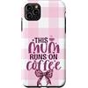 Watercolor Hearts Hugz Custodia per iPhone 11 Pro Max Carinissimo fiocco rosa cipria a quadretti This Mum Runs On Coffee