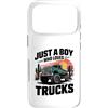 Truck Owner Dad Daddy Birthday Holiday P Custodia per iPhone 17 Pro Regalo per adulti e ragazzi con scritta Just A Boy Who Loves Trucks