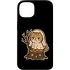ghost cat stump stars cute Halloween pum Custodia per iPhone 13 Gatto fantasma su moncone con stelle