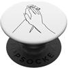 one line art one line drawing line penci Mani di disegno a una linea: tocco nel contorno PopSockets PopGrip Adesivo