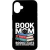Book Loving Cat Mom Reading Custodia per iPhone 16 Plus Libro Mamma Amante Gatti Libri Senza Interruzioni