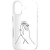 one line art one line drawing line penci Custodia per iPhone 17 Mani di disegno a una linea: tocco nel contorno