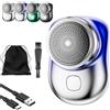 Knubbuf Lureza Shaver, Lureza Mini Shaver, Tlopa Mini-Shave Rasoio elettrico portatile, rasoio potente Wet & Dry per viaggi, ufficio e lavoro con spazzola per la pulizia (Blue)
