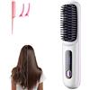 Growalleter Go Brush Pro - Mini spazzola per capelli portatile senza fili per donne con indicatore di temperatura LCD, 2000 mAh, riscaldamento rapido e piastra in ceramica senza fili (WH)