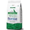 Monge Natural Superpremium Puppy And Junior Rich in Chicken, Cibo per Cani di Tutte Le Razze (Cibo Secco per Cani tra 32 e 80 kg, con Pollo, Molto Ricco di Fibre e vitamine, 3 kg)
