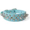 YOUALSO Collare per cani con borchie, rivetti a fungo anti-morso, collari protettivi in pelle PU per cuccioli per cani di taglia XXS XS piccola media grande maschi cani, gatti maschi capre, Blu chiaro XL