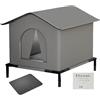 Vhjlfig Cuccia per Gatti da Esterno Impermeabile - Rifugio Esterno Impermeabile con Pavimento Rialzato,Isolamento Termico Letto Tana per Animali Inverno per Giardino Prato