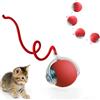 XUNNIU Palla Giochi per Cani/Gatti, Elettrici Gioco interattivo Gatto e Cane con Corda, Intelligente Pallina gatto automatica,Giochi per Gatti e Cani,Rosso scuro