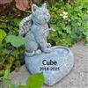 Generic JHB Personalizzato Cat Memorial Garden Stones con portacandele, 3D Sleeping Cat lapide Tombstone Pet Grave Markers per Gatto Perdita di Gatto Simpatia Regali (Nota: Candela Non è Inclusa!!!)