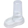 Ferplast Distributore cibo o acqua per cani e gatti AZIMUT 600 Mangiatoia per cibo secco acqua 0,6 Litri, Fondo antiscivolo, 12,5 x 19 x h 19,5 cm Bianco