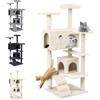 ACXIN Tiragraffi per gatti, stabile, con grotta per gatti, colonne e piattaforme, per gatti, altezza 130 cm, tipo A - beige