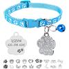 Uiopa Collare Gatto Personalizzato + Medaglietta Cane Personalizzata con Incisione, Collare Cane Taglia Piccola con Campanelli, Regolabile 19-32 cm Collarino per Gattino e Gatti (Blu cielo)