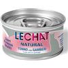 Magazzini GM Monge LeChat Natural Adult Sfilaccetti di Tonno Cotti a Vapore,ricco di proteine nutrizionali,con Omega-3 Naturali, Ricetta Superpremium, Alta Appetibilità, 80g (6, Tonno con Gamberi)