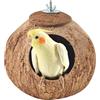 Generic Casetta per Uccelli - Conchiglia di Cocco, Diametro 13,5 - 15 cm, Naturale, Facile da Usare, Design Ecologico, Copertura Decorativa per Uccelli per Interni ed Esterni