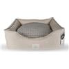 Ligo Milano - Lettino Cuccia per cani realizzata in Italia. Cuscino materasso per Cane cuccetta completamente sfoderabile e lavabile in lavatrice. (L: 105 x 80 cm, BEIGE/BIANCO)