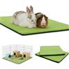 NEO SOLVO Set di 2 - Tappetino per lettiera in Pile per porcellini d'India e Conigli - Assorbente e Impermeabile - Facile da Pulire - Pieghevole - Gabbia e recinto - Verde - 140 x 70 cm
