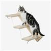 PERCORSIPERGATTI.IT Scaletta per Gatti da Parete in Legno d'Abete Artigianale, Scala 3 Gradini Sinistra, per Giocare e Arrampicata per gatti con Resistenza Fino a 20 kg - Percorsipergatti