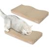 Best Pet Supplies Tiragraffi per gatti, in cartone reversibile a forma di onda, sicuro per gli artigli, durevole, materiali riciclati naturali, supporta il gioco attivo, confezione da 2