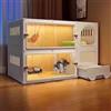 Generic Grande gabbia per gatti con lettiera, villa per gatti interna a 2/3/4 livelli e recinto per patio esterno, design spazioso per gatti