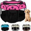 JUPPLIES Recinto Pieghevole per Cani e Gatti - Box Portatile in Tessuto Oxford Impermeabile, per Cuccioli e Animali da Interno o Esterno, Montaggio Rapido Senza Attrezzi (Rosa, 73x73x43cm, 8)