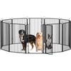 Yaheetech Recinto Cani da Interno ed Esterno 12 Pannelli 100 cm Nero | Box Kennel Cancelletto, Pieghevole Portatile, Cuccioli Gatti Conigli Animali Domestici, Giardino Casa, Salvaspazio