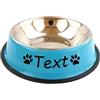 JFS Ciotola per cani o gatti in acciaio inox personalizzata per acqua e cibo, ciotola per alimentazione con nomi personalizzati per cani di taglia grande e piccola taglia cibo e acqua (blu)