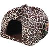 GUOCU Forniture per Animali Domestici Cuccia a Forma di Fragola per Cani Casa Per Cane Gatti Animali Domestici Canile Cuccia Morbida Leopardo M