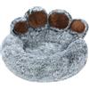 Mateju Cuccia Cane Ciambella, Lettino Gatto Cane Interno in Peluche Morbida Letto Gatto Forma Zampa Cuccia per Animali Domestici con Fondo Antiscivolo per Piccolo e Media (Grigio scuro,50cm)