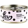 Generico Lev Umido Sfilaccetti Gatto Kitten Tonno, alimento complementare per gattini cuccioli di tutte le taglie e razze, gusto Tonno | 12 scatolette da 70 grammi l'una.
