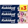 Kukident Plus Barriera Anti-cibo Crema Adesiva per Protesi Dentali Totali e Parziali, Sapore Neutro. Confezione da 3x35g