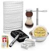 Störtebekker Shaving Accessories Störtebekker® Set intenditori - Set di alta qualità per una rasatura perfetta - incl. rasoio, pennello da barba, sapone da barba, ciotola per rasatura, panno da barba, idea regalo (Argento - Caffè)