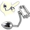 ZYHNYTAO Gancio anale Gancio anale con anelli per testicoli Barella per scroto in metallo Plug anale Palla anale Butt plug Anello per pene in acciaio inossidabile SM Bondage Ball barella Asslock(Konischer Kopf