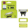 Norelco Philips Norelco OneBlade QP614/80 - Lama di ricambio originale, kit viso/corpo per rasoio elettrico e trimmer OneBlade, in acciaio inossidabile resistente, finitura, bordo e rasatura, QP614/80