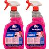FEI FAN Detergente Universale A Base Alcolica (<5% Alcool) SANIALC Per Superfici Dure. Pulisce e Sgrassa Senza Risciacquo e Asciuga Rapidamente Senza Lasciare Aloni Sulle Superfici 750ml (2 Spray)