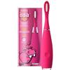 FOREO ISSA Kids - Spazzolino da denti sonico in silicone, per bambini dai 5 ai 12 anni, rosa naso, ippopotamo