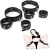 Accos Love Kit di restrizioni sessuali BDSM,3 in 1 per polsi,cosce e caviglie,restrizioni per letto in morbida pelle con cinghie regolabili per le gambe,sex toy per adulti per coppie,unisex