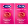 Durex PLEASURE ME - 40 preservativi con perline e nervature, confezione da 2 x 20 pezzi