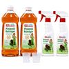Pastaclean® Detergente concentrato per olio di pino, detergente universale, 2 flaconi da 750 ml + 2 miscelatori