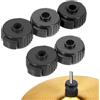 Theaque 5 dadi di bloccaggio per piatti a sgancio rapido, 8 mm, in plastica nera, per percussioni, batteria jazz, accessori (nero)